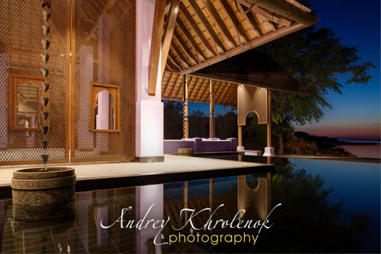 Night view of outdoor gazebo in the eastern style. © Photographer: Andrey Khrolenok.